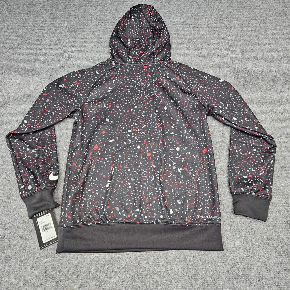 Nike Boys 3 Brand Russell Wilson‎ Hoodie Therma-FIT Paint Splatter Black M 10-12